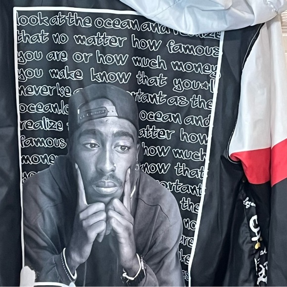 Chemistry men’s Y2K poetic justice jacket featuring Tupac,mens Size L - Picture 3 of 7